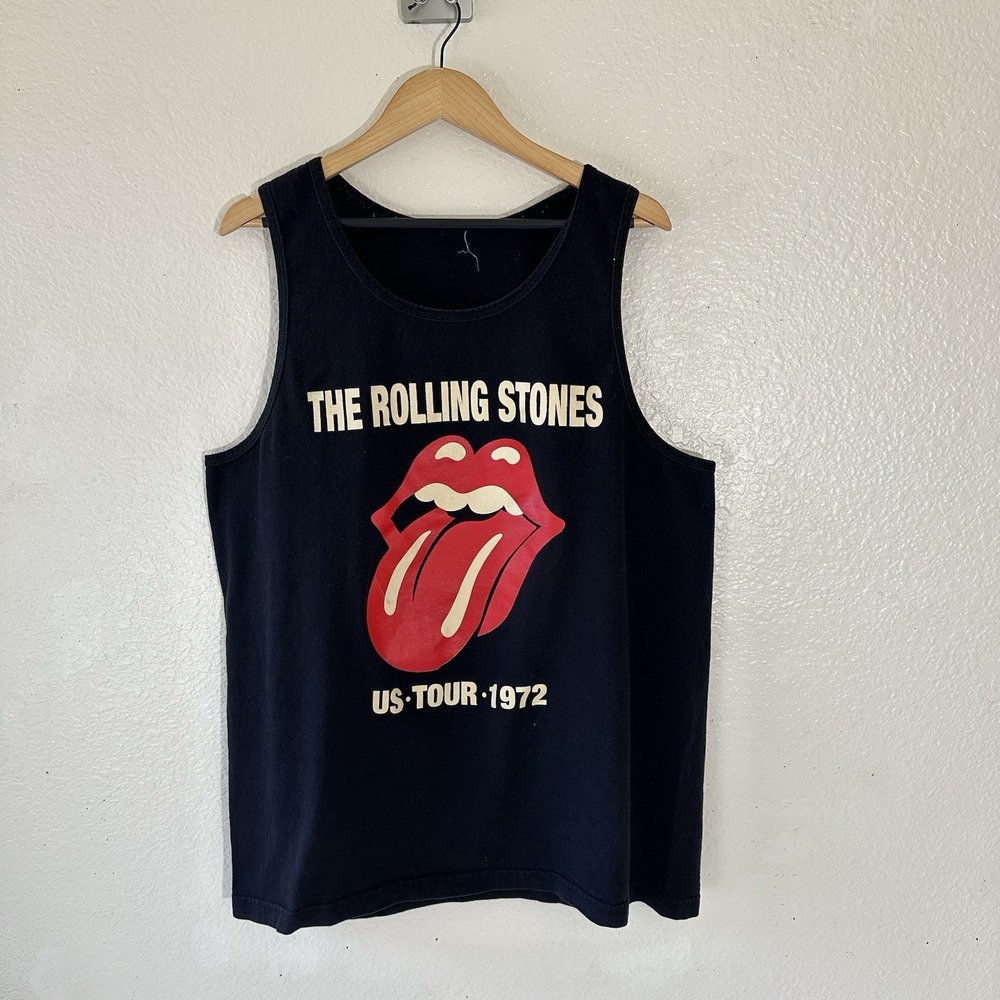 Y2K The Rolling Stones Band Tee Classic Logo Sleeveless T-Shirt Cut Tag Size 2XL